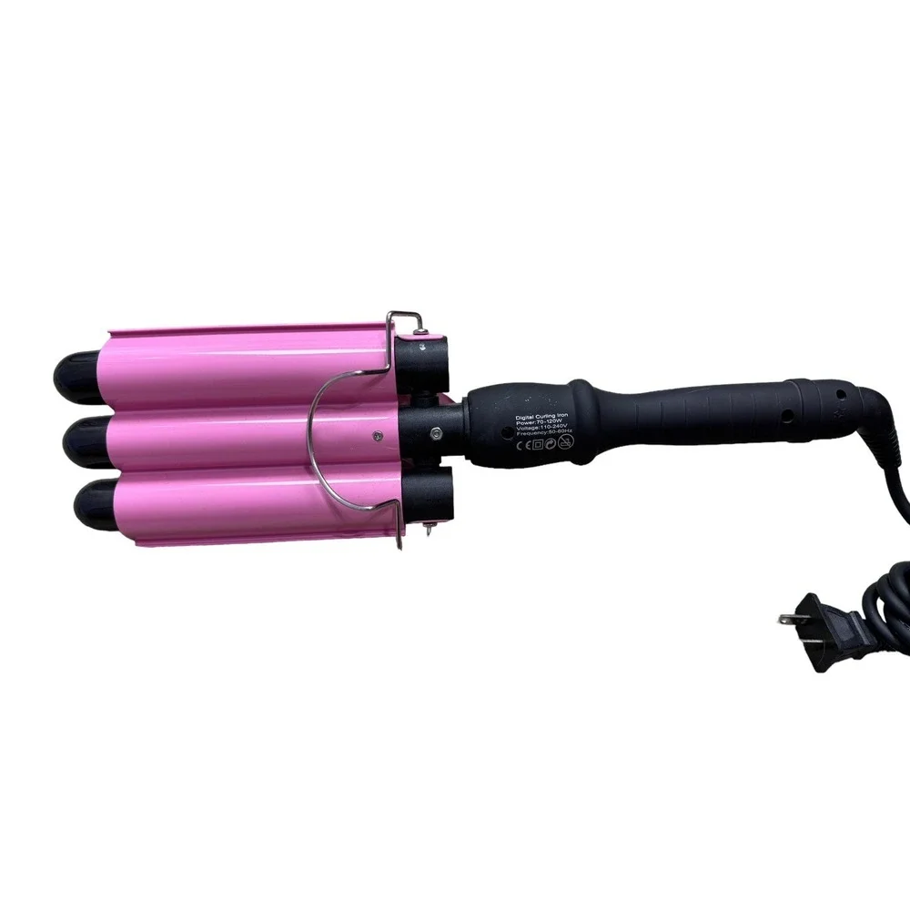Three Barrel Curling Iron Wand Digital Lcd Temperature Display Ceramic‎ 110-240V